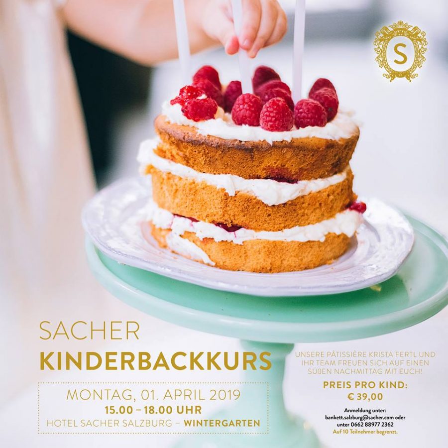 Einladung zum Kinderbackkurs vom Hotel Sacher Salzburg.
